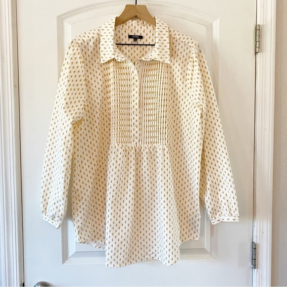 NYDJ Pleated Tunic Top Maison Geo Size Large - Picture 6 of 12